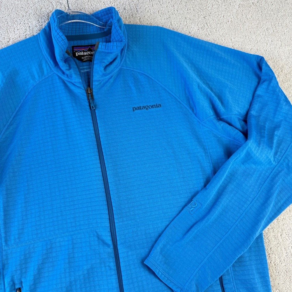 Patagonia R1 Full Zip Fleece Jacket Mens XL Blue Polartec Grid 40128 FA15